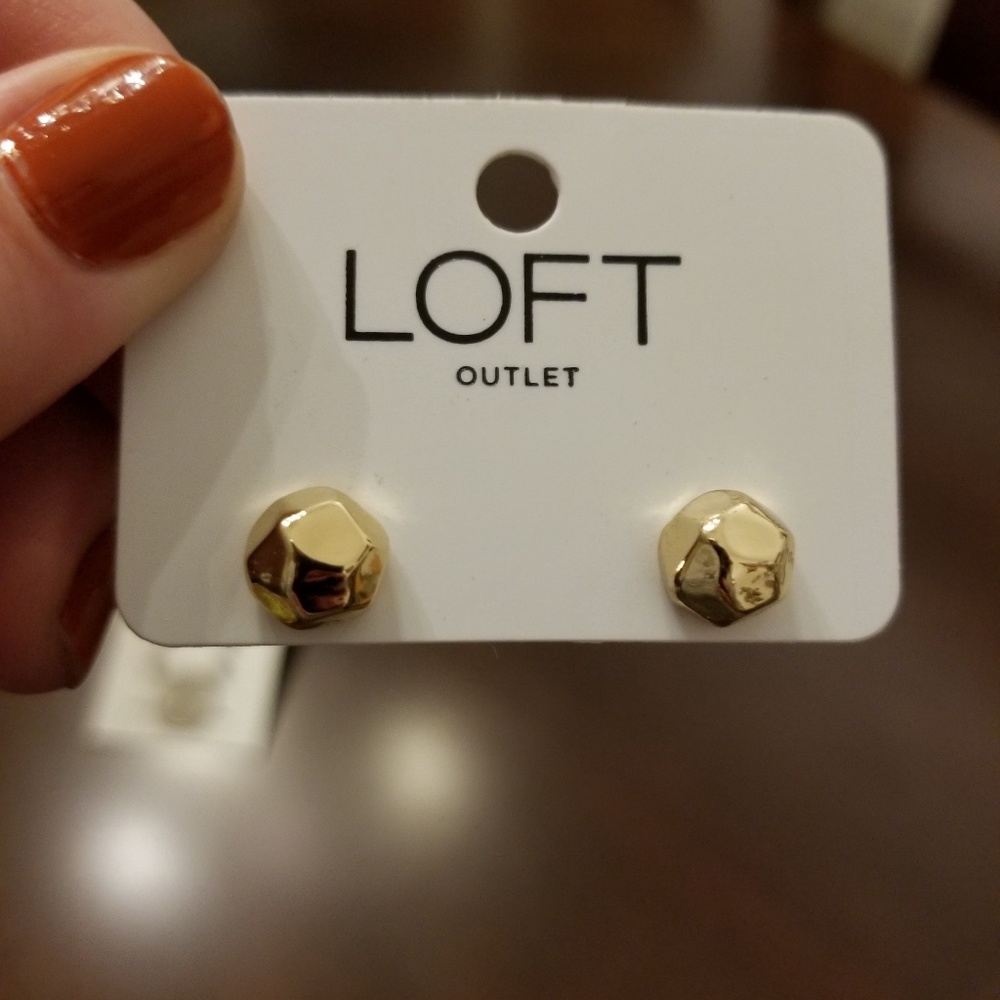 LOFT gold geometric shape earrings